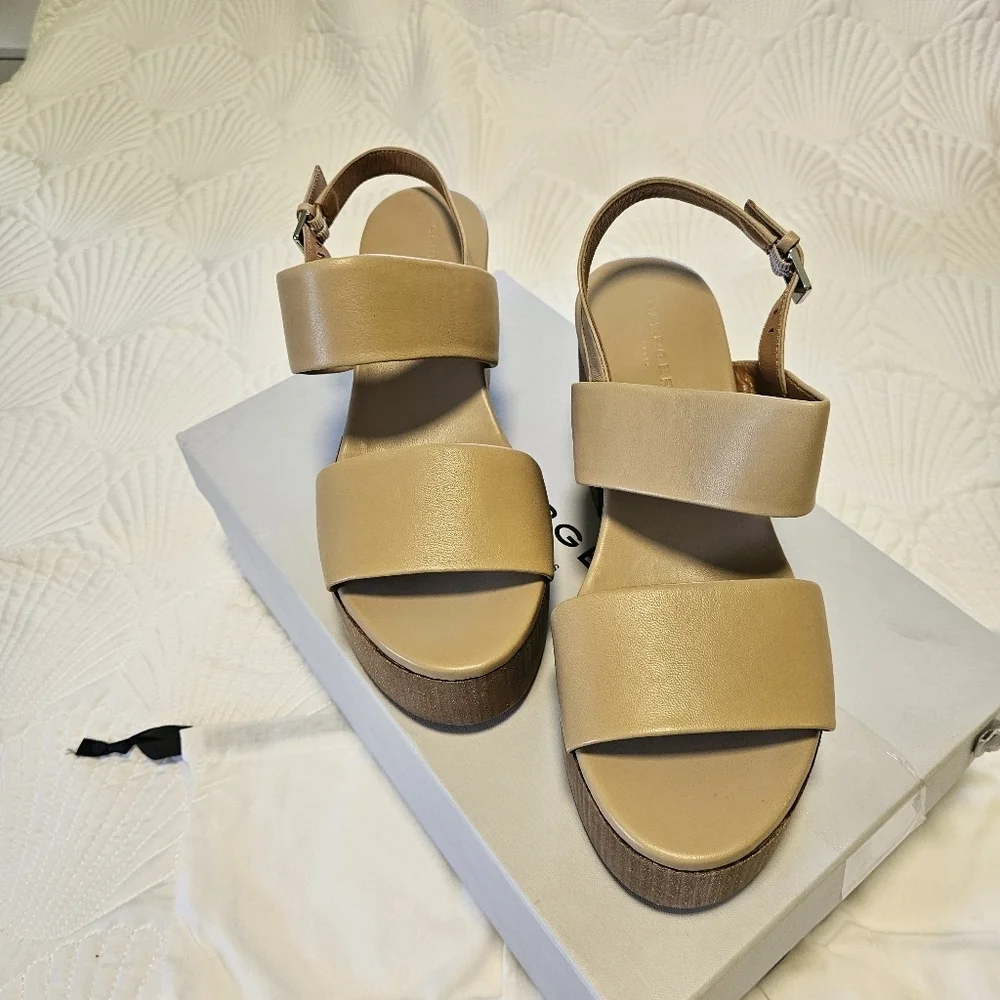 Robert Clergerie Cora7 Tan Leather Sandals Size 40.5